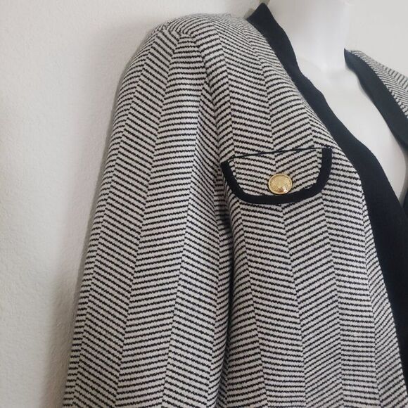 Express Jacket Medium White Black Old Money Classic Feminine Business Preppy - Picture 6 of 11